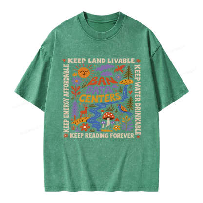 Pagewings Reading Forever Unisex Washed T-shirt