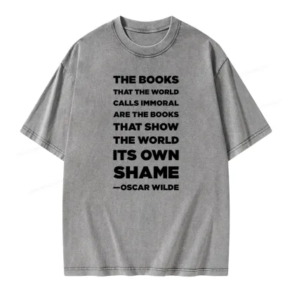 Pagewings Immoral Books Show The World Its Shame Unisex Washed T-shirt