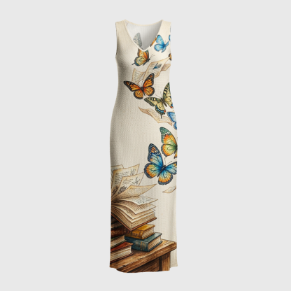 Pagewings Butterflies of Bookish Dreams Crochet Maxi Dress