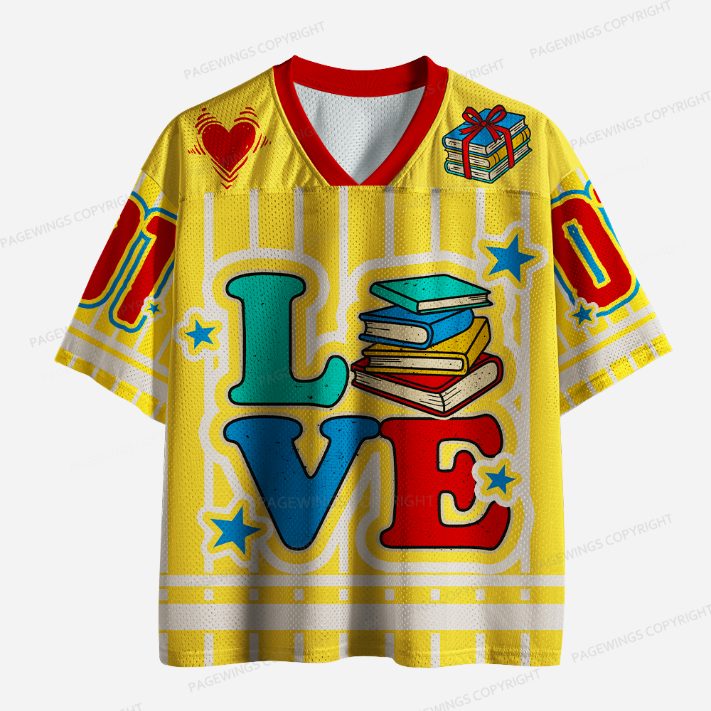 Pagewings Love Books Unisex Mesh Jersey