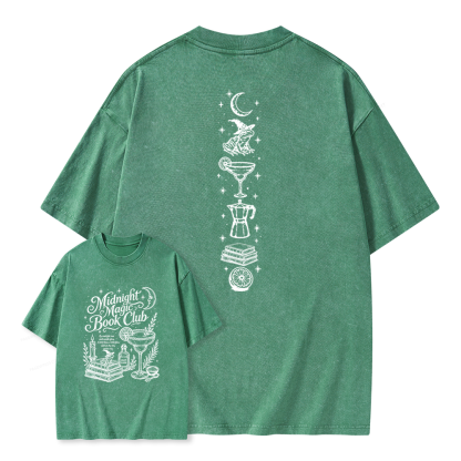 Pagewings Midnight Magic Book Club Unisex Washed T-shirt