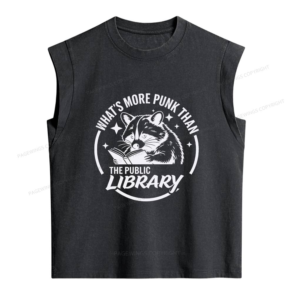 Pagewings What's More Punk Than The Public Library Women's Washed Tank Top