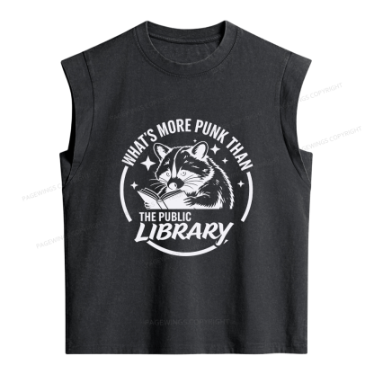 Pagewings What's More Punk Than The Public Library Women's Washed Tank Top