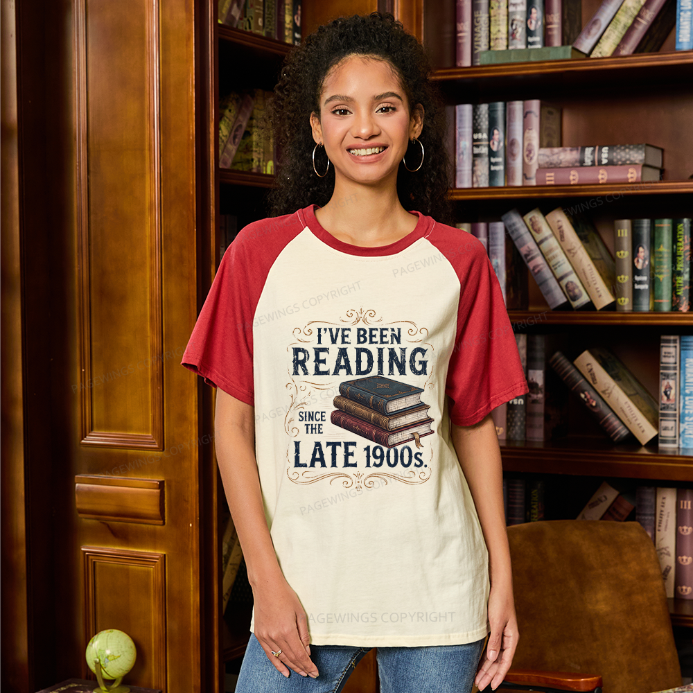 Pagewings Vintage Reading Since Late 1900s Raglan T-shirt