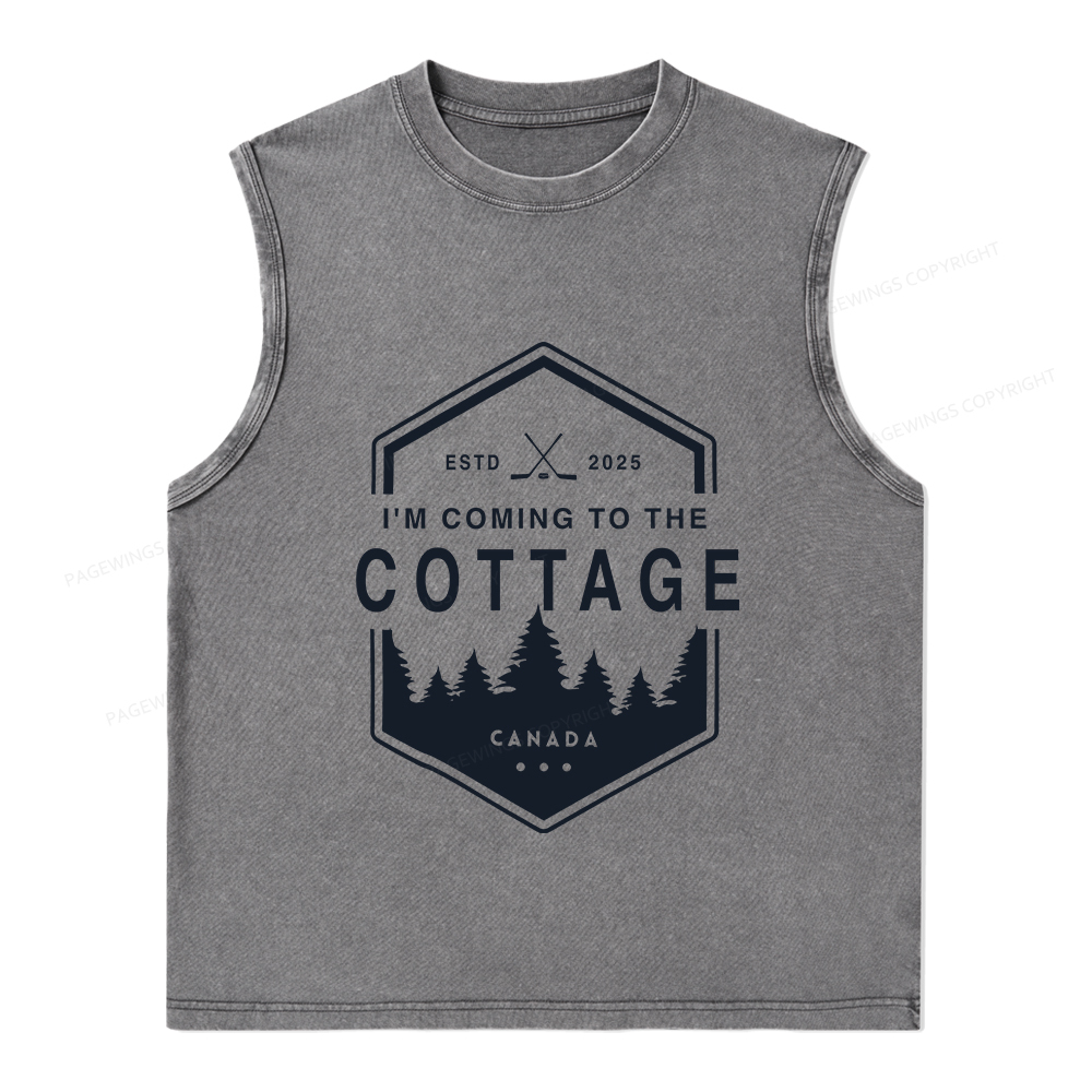 Pagewings Coming To The Cottage Unisex Washed Tank Top