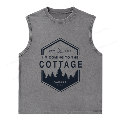Pagewings Coming To The Cottage Unisex Washed Tank Top