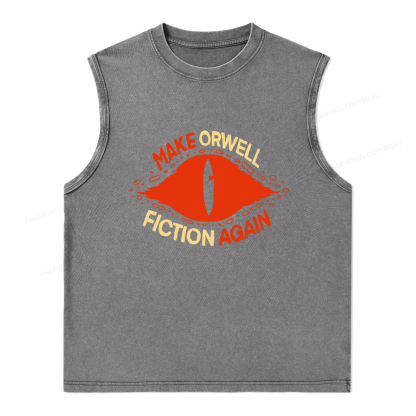 Pagewings Make Orwell Fiction Again Unisex Washed Tank Top