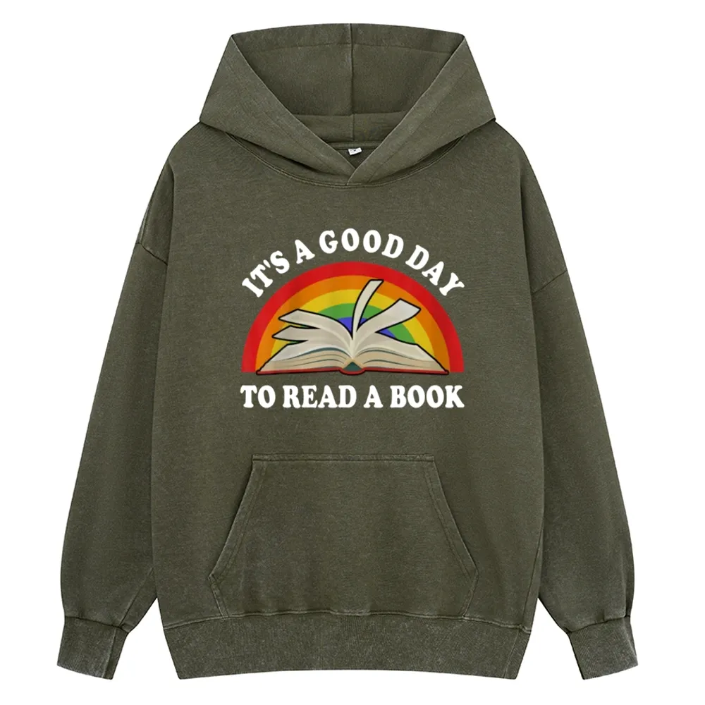 Pagewings It‘s A Good Day To Read A Book Unisex Washed Hoodie