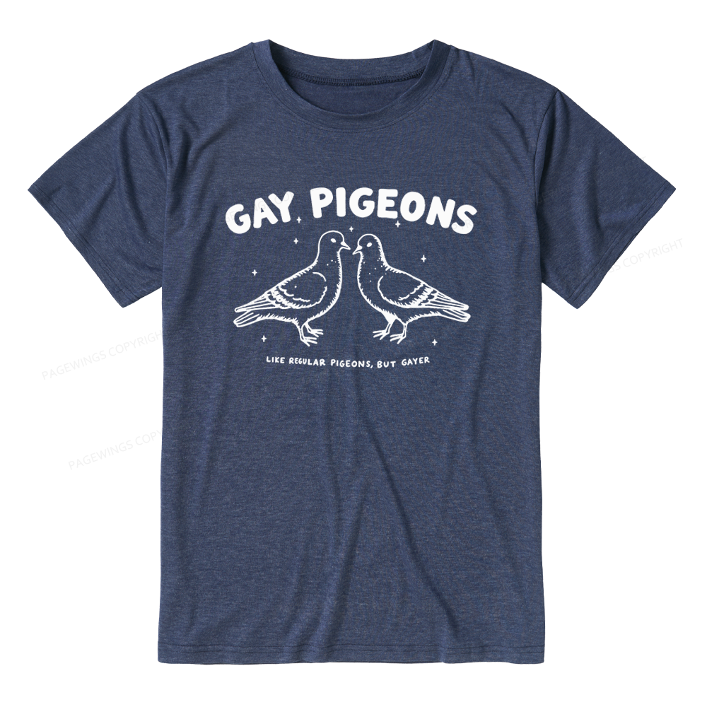 Pagewings Gay Pigeons Unisex Heather T-Shirt