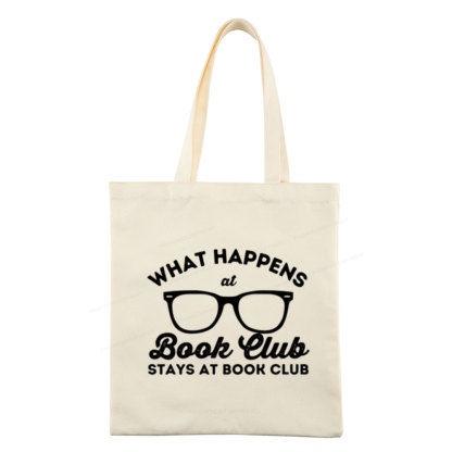 Pagewings What Happens At Book Club Tote Bag