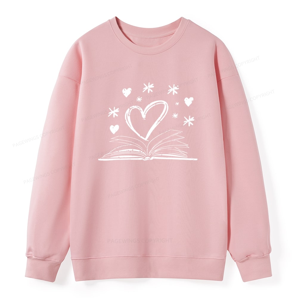 Pagewings Bookworm Librarian Valentines Day Book Unisex Classic Sweatshirt