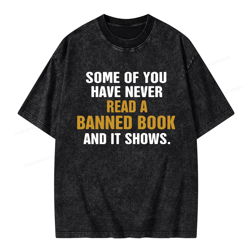 Pagewings Read Banned Books Unisex Washed T-shirt