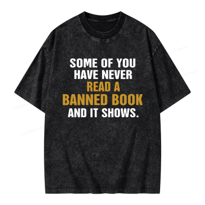 Pagewings Read Banned Books Unisex Washed T-shirt
