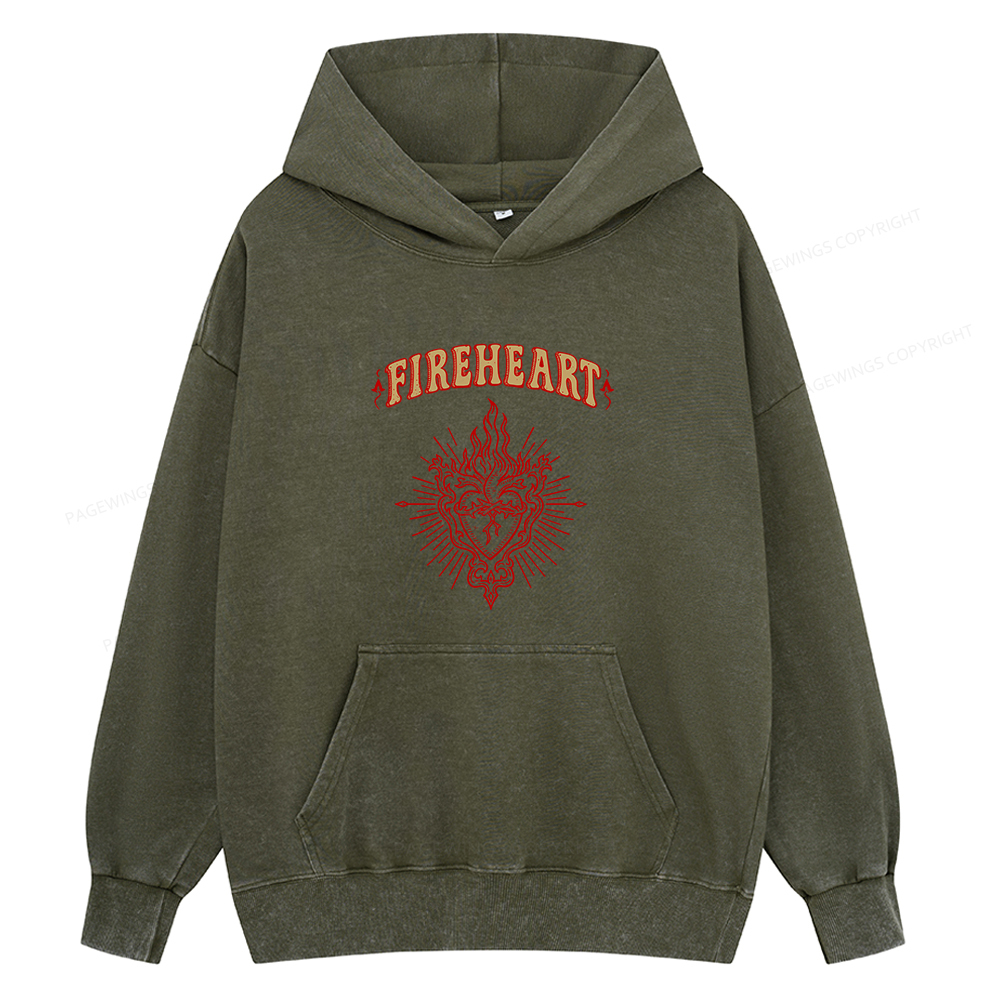 Pagewings Fireheart Unisex Washed Hoodie