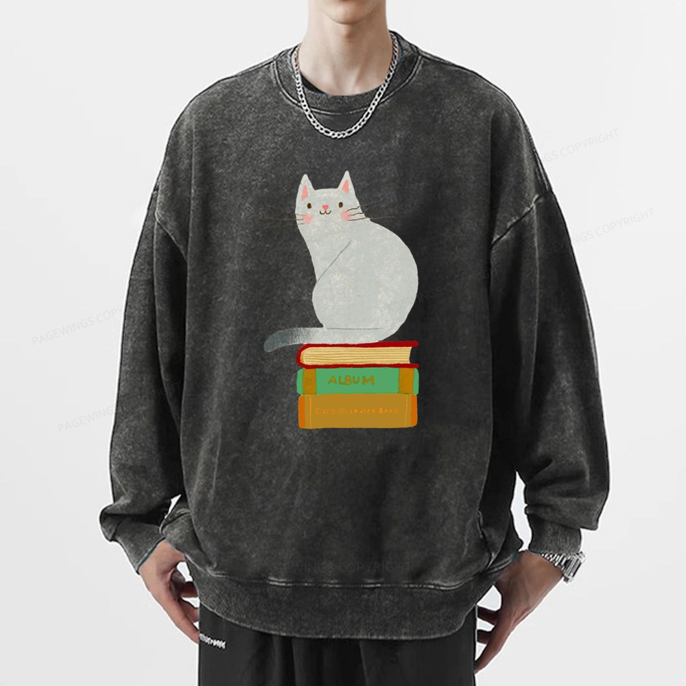 Pagewings Want To Read A Book Right Now Unisex Washed Sweatshirt