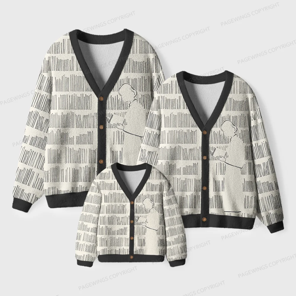Pagewings Book Girl Unisex Ugly Cardigan Sweaters