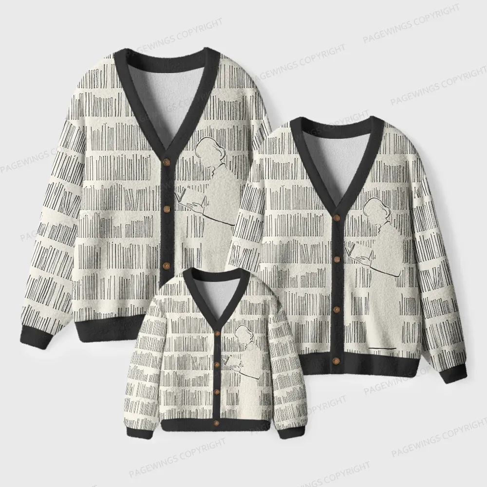 Pagewings Book Girl Unisex Ugly Cardigan Sweaters