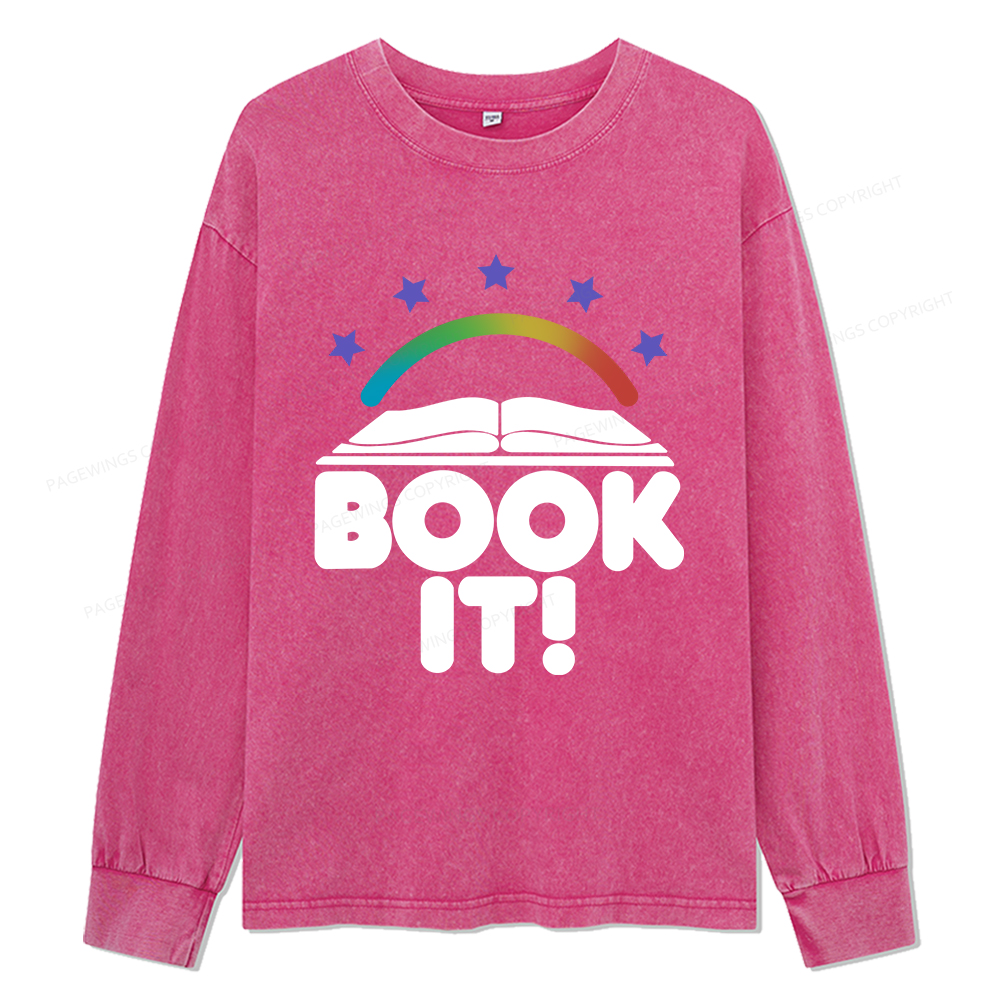 Pagewings Book It Unisex Washed Long Sleeve T-shirt