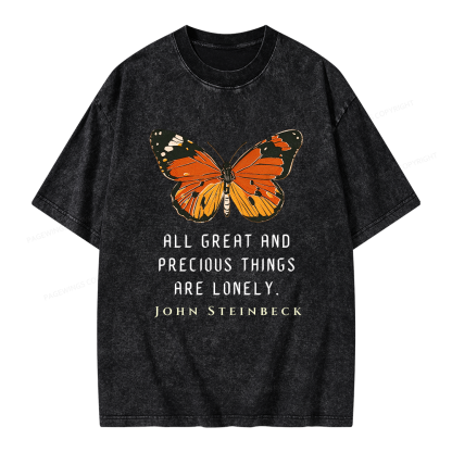 Pagewings All Great and Precious Things are Lonely Unisex Washed T-shirt
