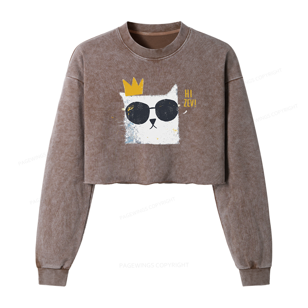 Pagewings Sci-Fi Bookish Washed Crop Sweatshirt