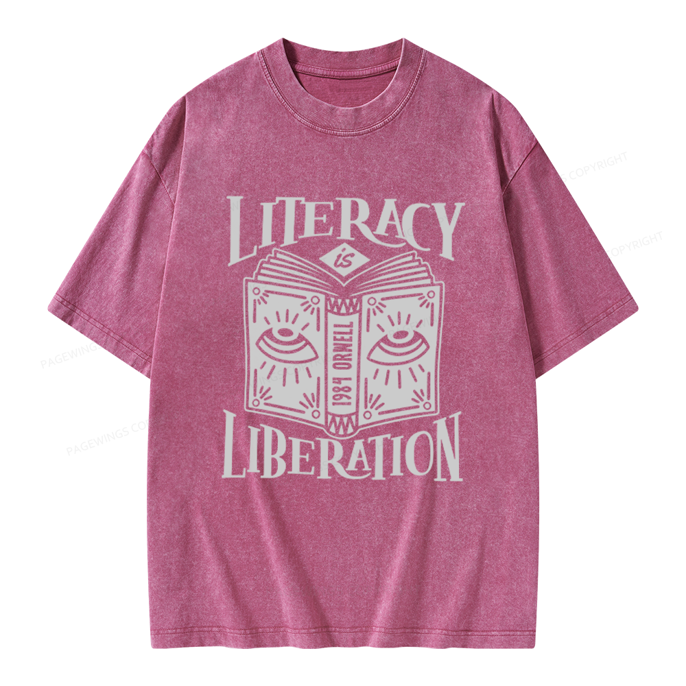Pagewings Dystopian Book Lovers Unisex Washed T-shirt