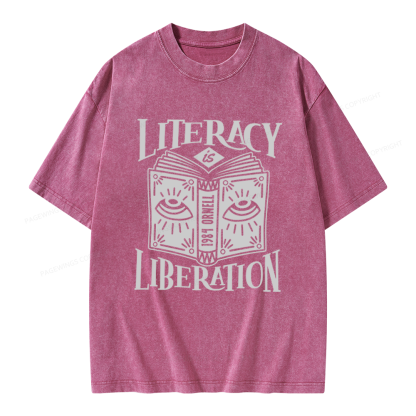 Pagewings Dystopian Book Lovers Unisex Washed T-shirt