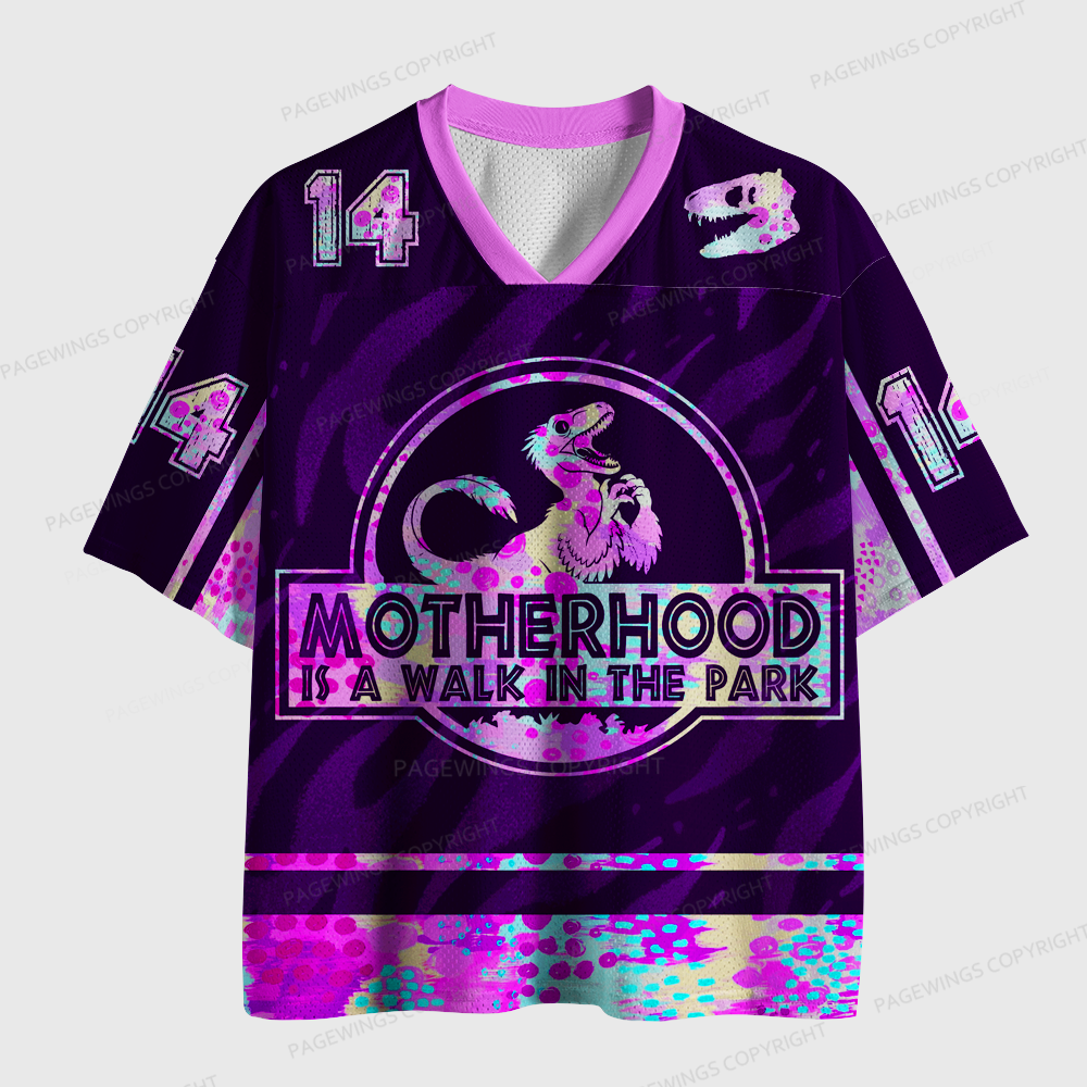 Pagewings Motherhood Is A Walk In The Park Unisex Mesh Jersey
