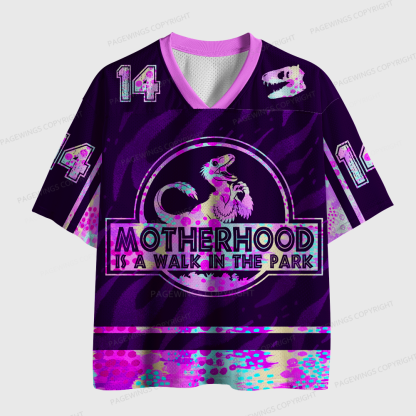 Pagewings Motherhood Is A Walk In The Park Unisex Mesh Jersey