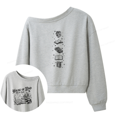 Pagewings House Of Wind Book Club Women Off Shoulder Sweatshirt