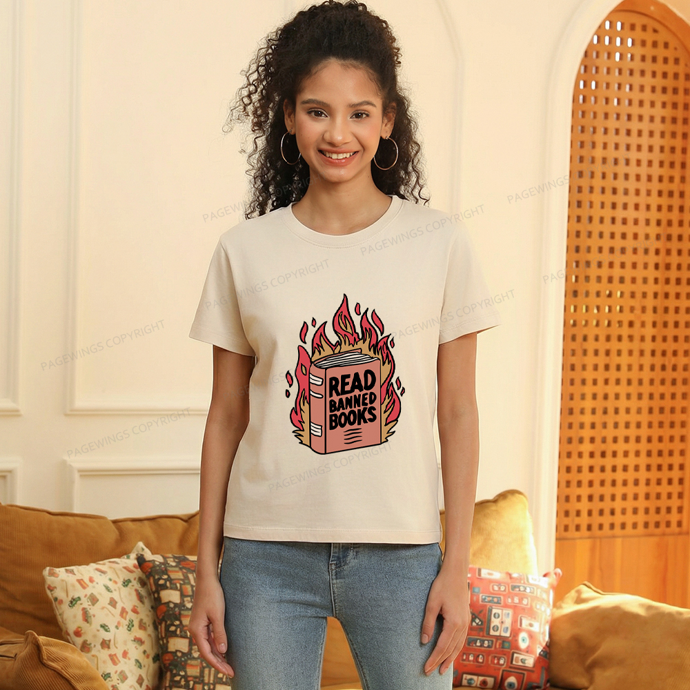 Pagewings Read Banned Books Women's Washed T-shirt
