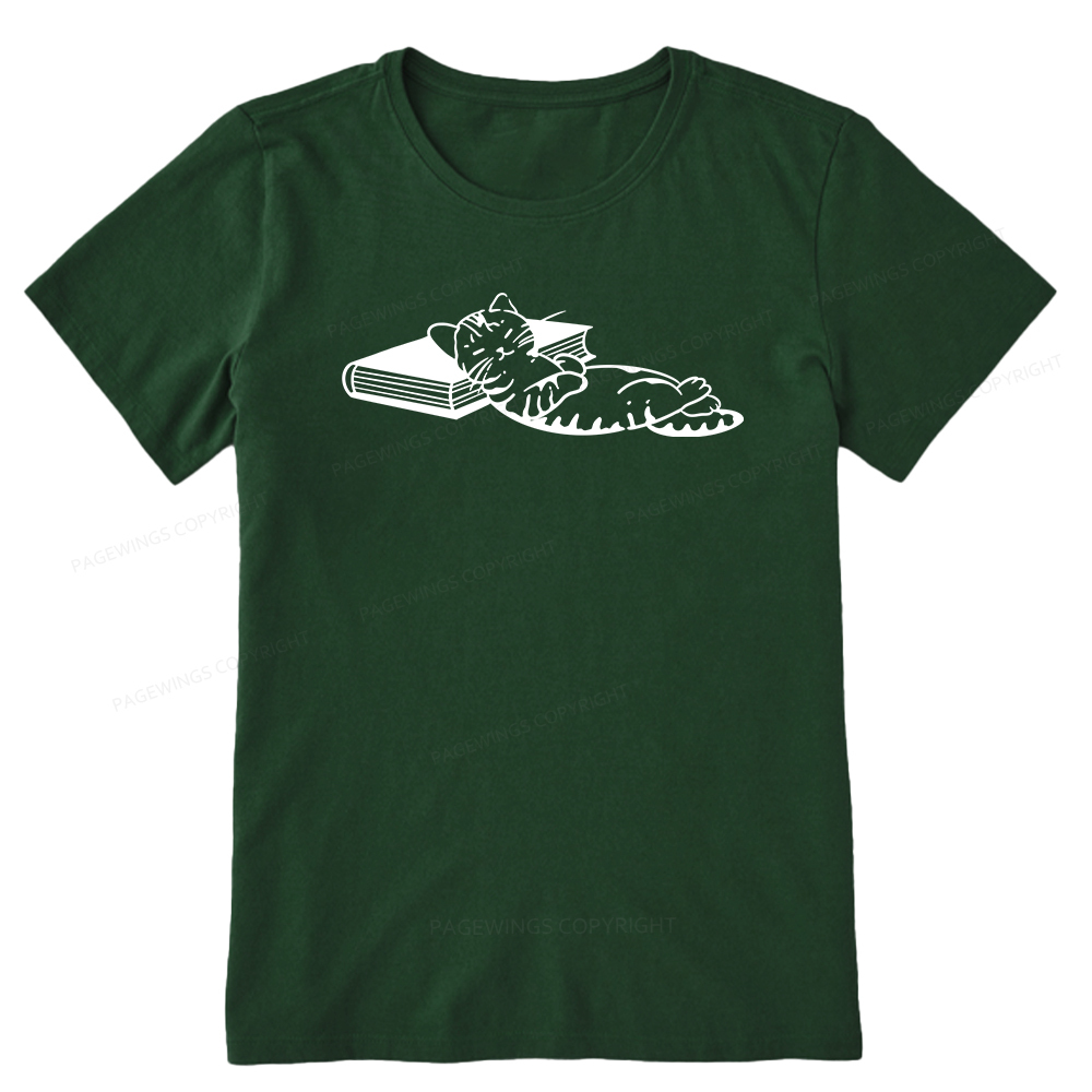 Pagewings A Cat Sleeping On The Book Unisex Classic T-shirt