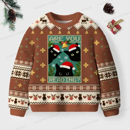Pagewings Are You Reading Unisex Ugly Knit Sweatshirt