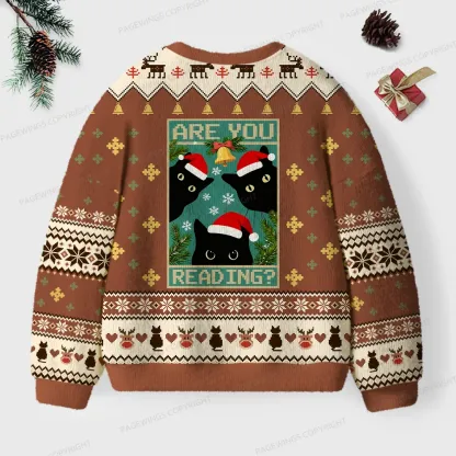 Pagewings Are You Reading Unisex Ugly Knit Sweatshirt
