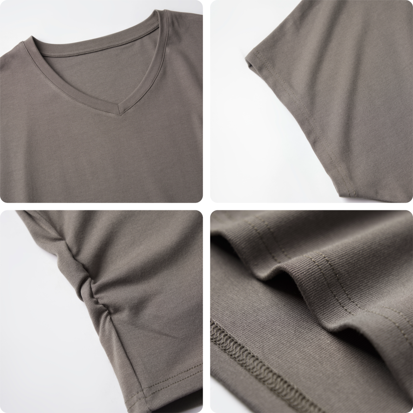 A-V领莫代尔T模版Pagewings 文案 V-neck Modal T-shirt