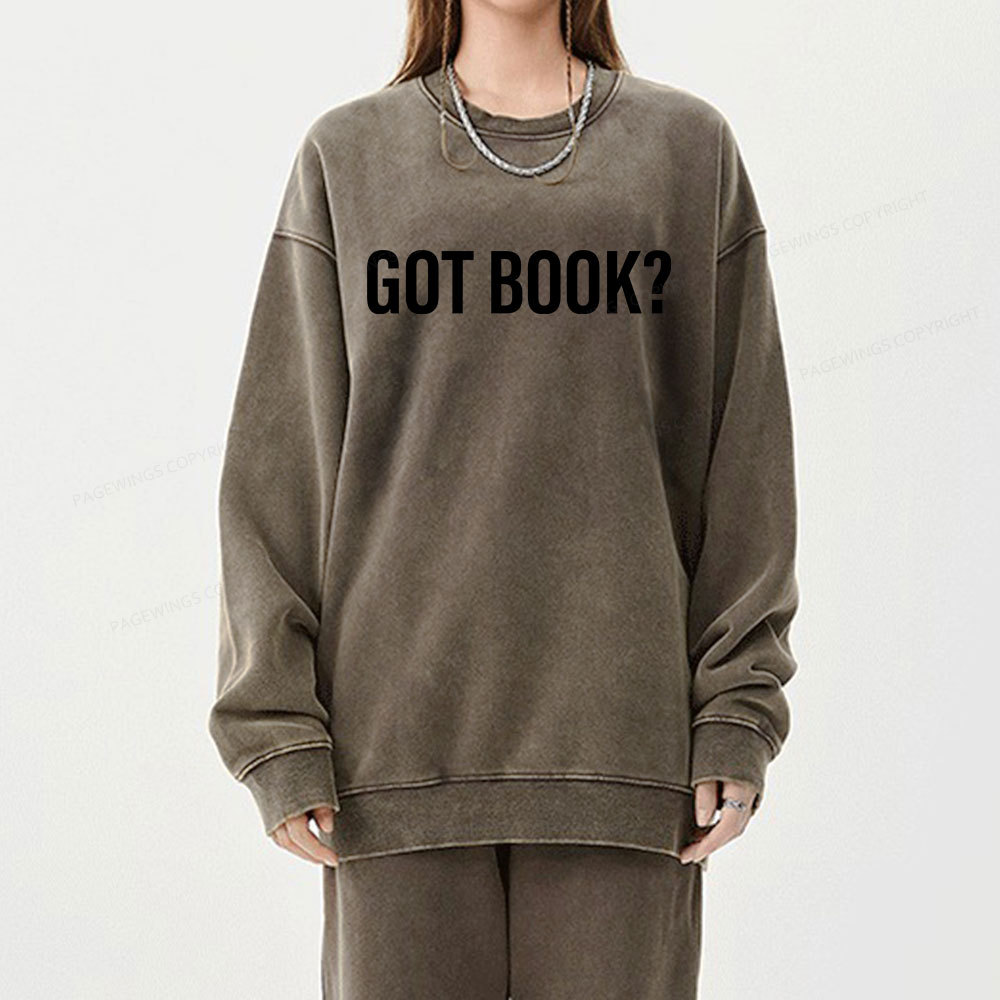 Pagewings Got Book Unisex Washed Sweatshirt