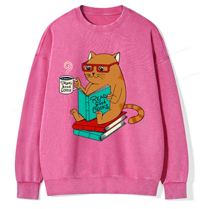 Pagewings Read Good Books Unisex Washed Sweatshirt