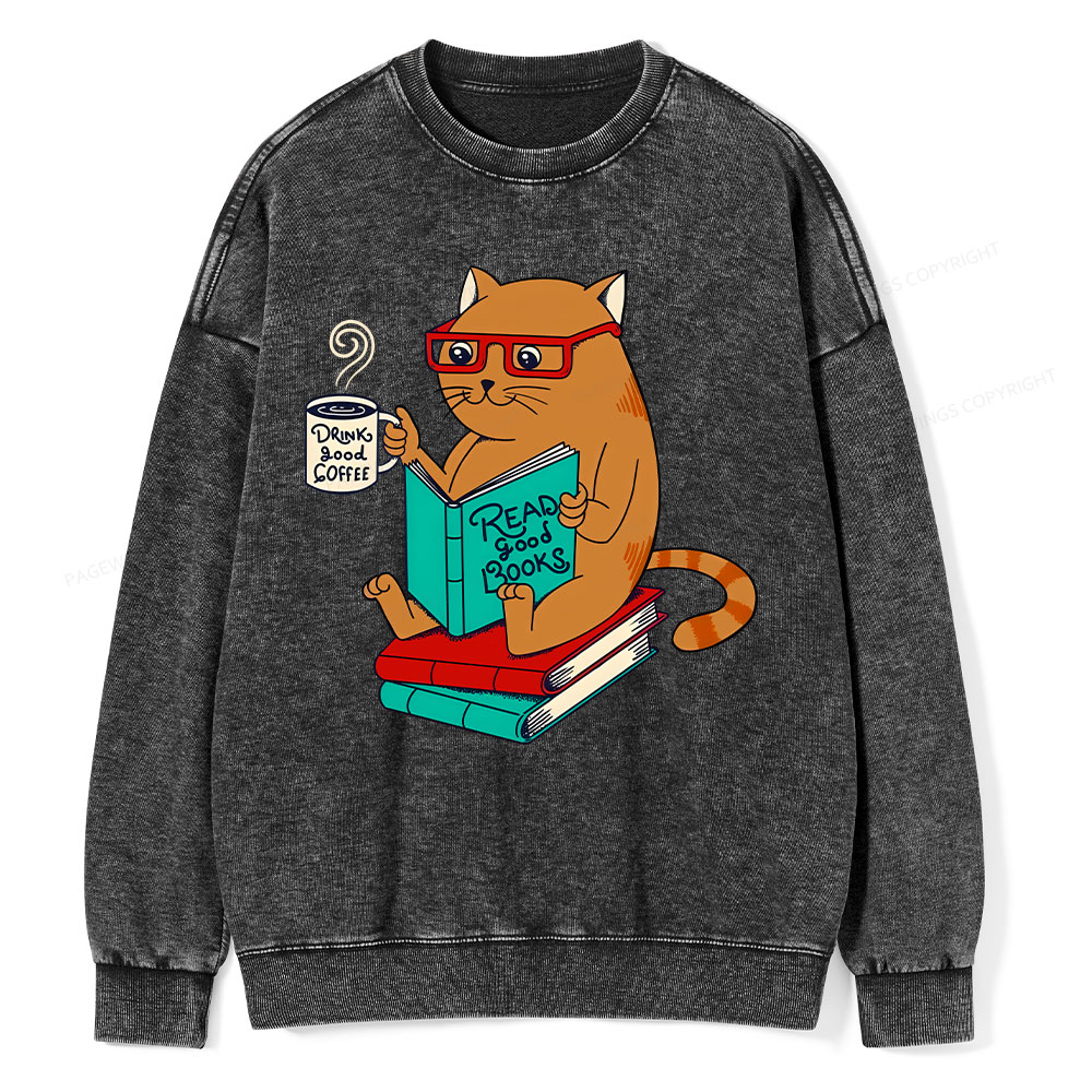 Pagewings Read Good Books Unisex Washed Sweatshirt