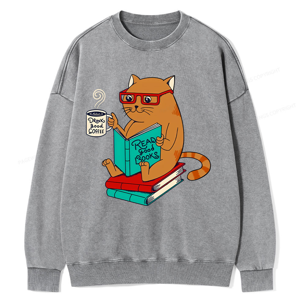 Pagewings Read Good Books Unisex Washed Sweatshirt
