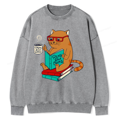 Pagewings Read Good Books Unisex Washed Sweatshirt