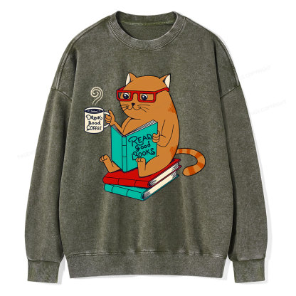 Pagewings Read Good Books Unisex Washed Sweatshirt