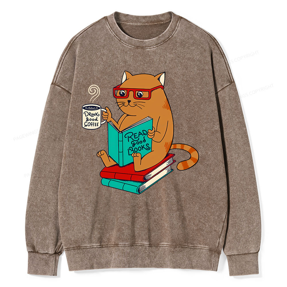 Pagewings Read Good Books Unisex Washed Sweatshirt