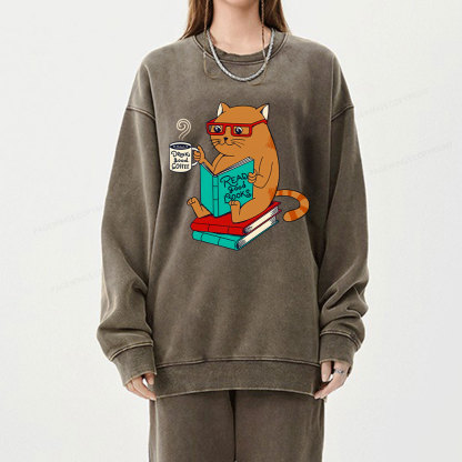 Pagewings Read Good Books Unisex Washed Sweatshirt