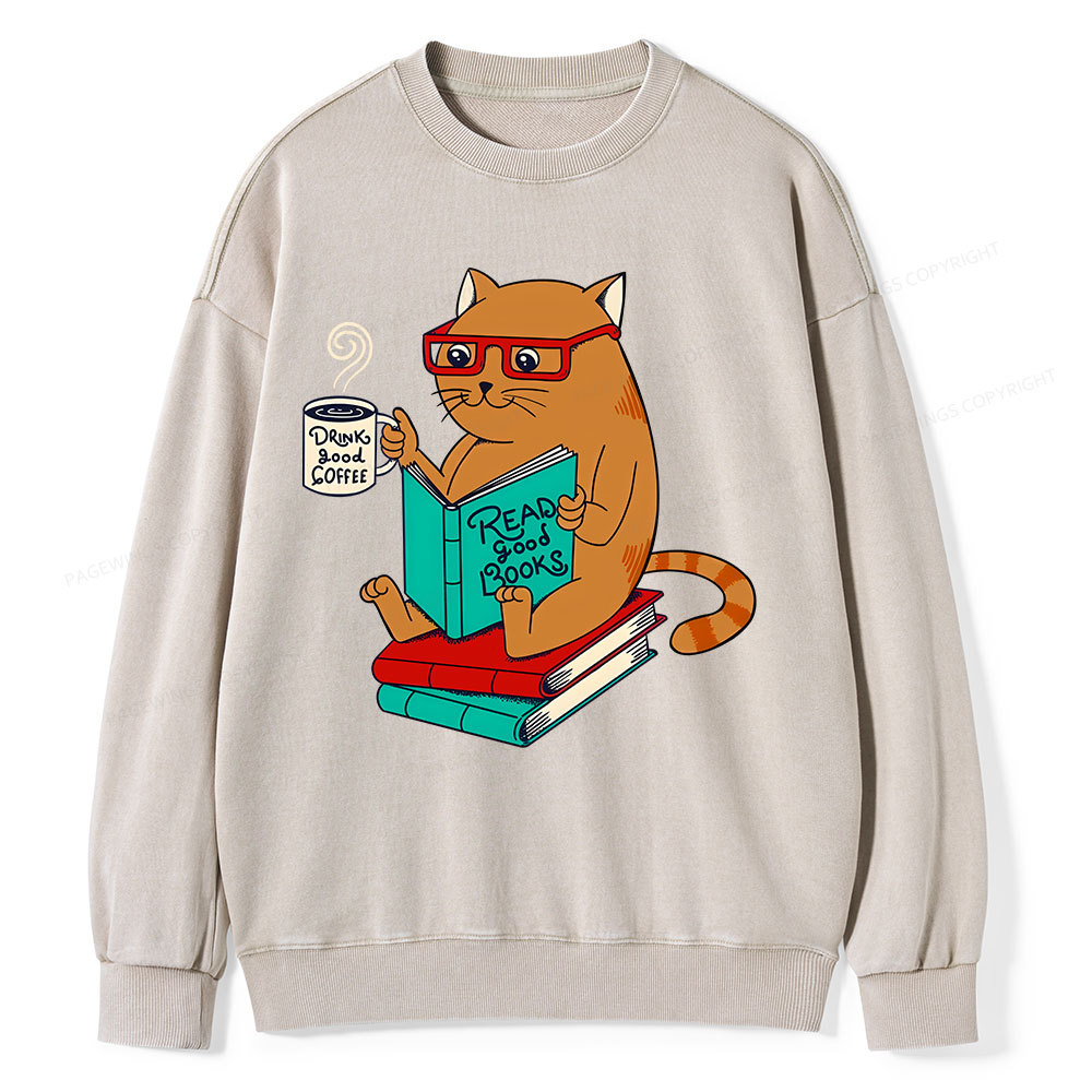 Pagewings Read Good Books Unisex Washed Sweatshirt