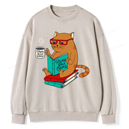 Pagewings Read Good Books Unisex Washed Sweatshirt