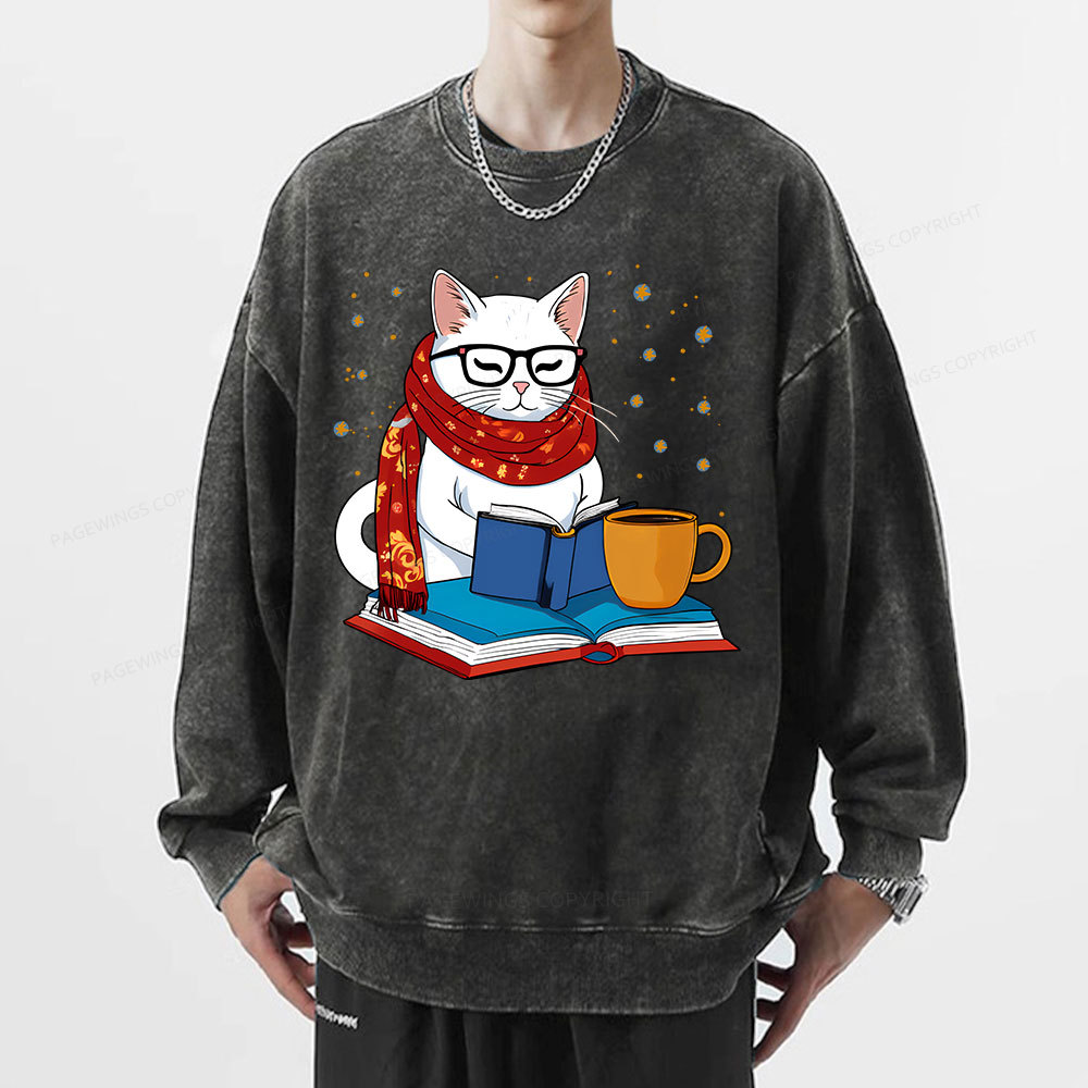 Pagewings Read Good Books Unisex Washed Sweatshirt