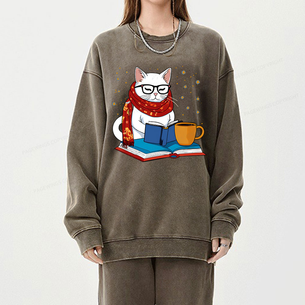 Pagewings Read Good Books Unisex Washed Sweatshirt