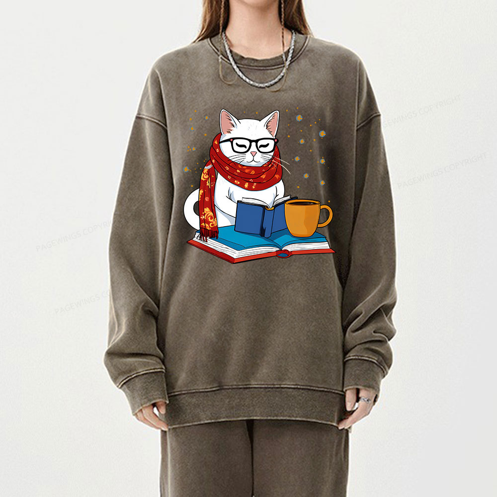 Pagewings Read Good Books Unisex Washed Sweatshirt