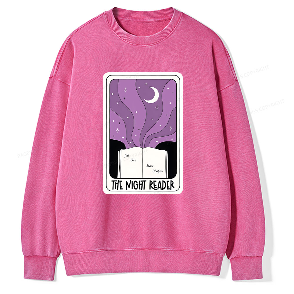 Pagewings The Night Reader Unisex Washed Sweatshirt