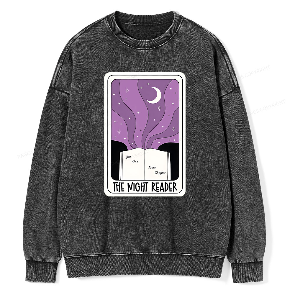Pagewings The Night Reader Unisex Washed Sweatshirt