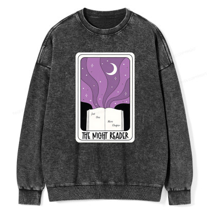 Pagewings The Night Reader Unisex Washed Sweatshirt
